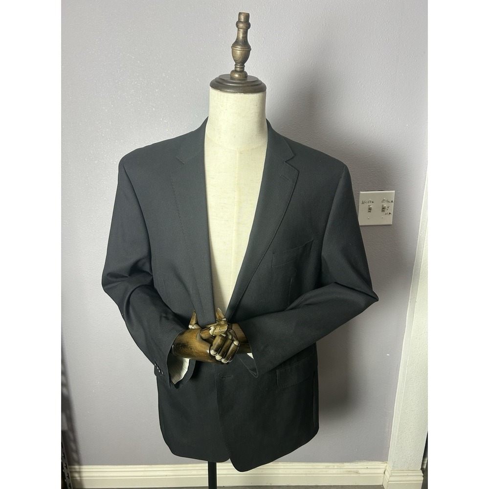 Lauren Ralph Lauren Men's 46R Black Pinstripe Wool Blazer Sport Coat Jacket